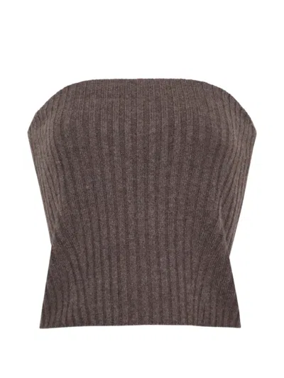 Cara Cara Rhea Ribbed-knit Tube Top In Brown
