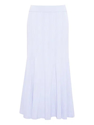 Cara Cara Dara Ribbed Midi Skirt In Sky Blue
