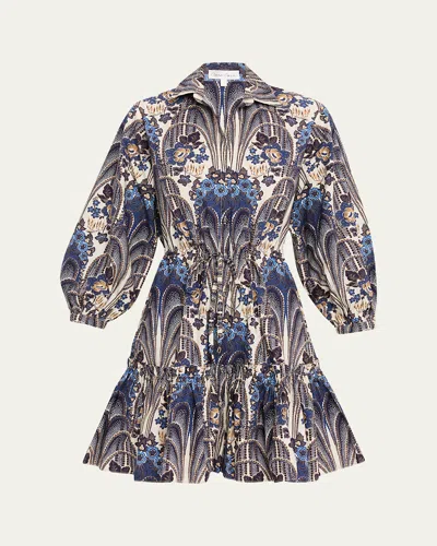 CARA CARA ROBIN PUFF-SLEEVE FLORAL POPLIN MINI DRESS