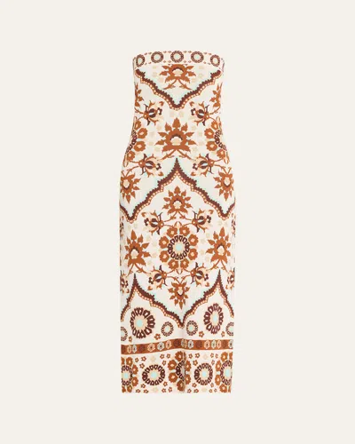 Cara Cara Rome Strapless Knit Midi Dress In White