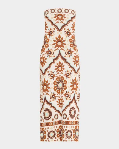 Cara Cara Rome Strapless Knit Midi Dress In White