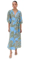Cara Cara Rosewood Floral-print Midi Dress In Herrington Blue