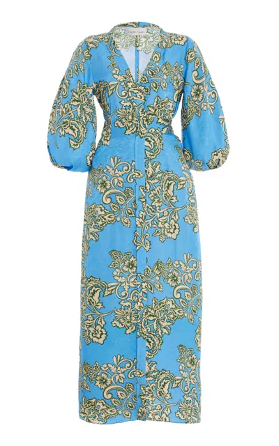 Cara Cara Rosewood Silk Dress In Blue