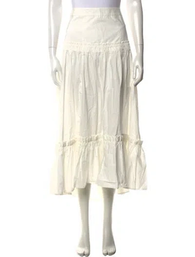 Pre-owned Cara Cara Ruffle Embellishment Long Skirt In Neutrals