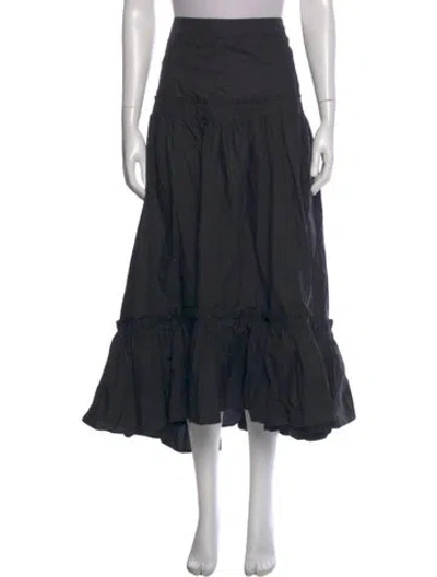 Pre-owned Cara Cara Ruffle Embellishment Midi Length Skirt In Blue