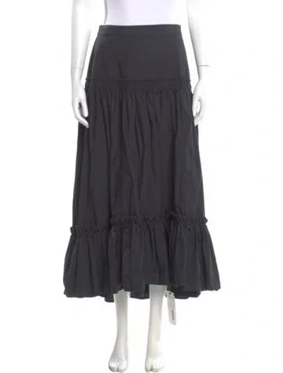 Pre-owned Cara Cara Ruffle Embellishment Midi Length Skirt In Gray
