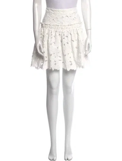 Pre-owned Cara Cara Ruffle Embellishment Mini Skirt In White