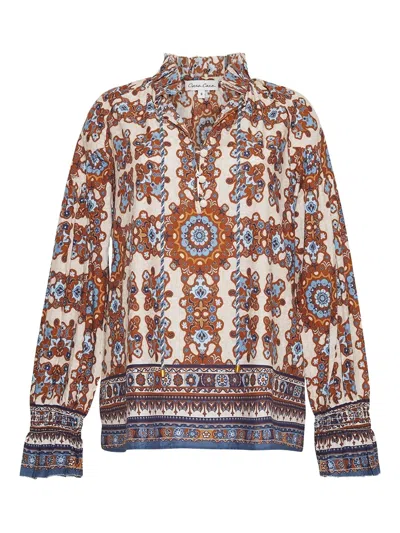 Cara Cara Ruffled Geometric-print Top In Multi