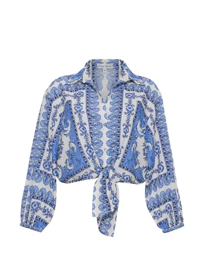 Cara Cara Rumson Printed Shirt In Blue