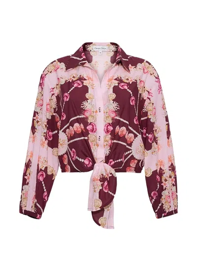 Cara Cara Rumson Seashell-print Shirt In Burgundy