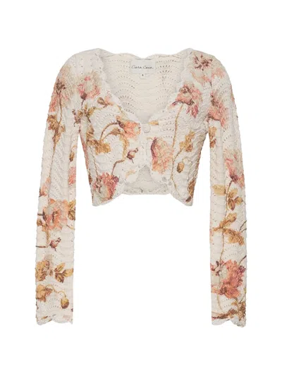 CARA CARA SALLY FLORAL-PATTERN CARDIGAN