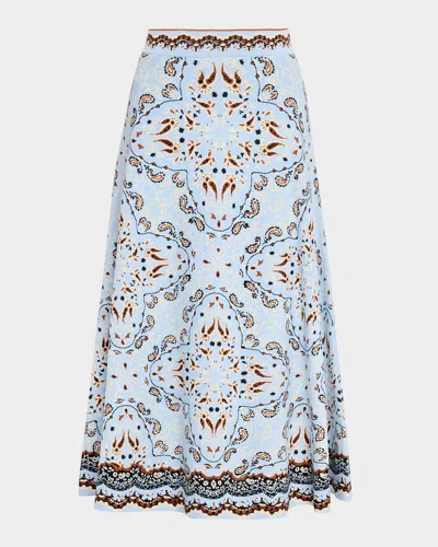 Cara Cara Sandrine Knit Midi Skirt In Blue