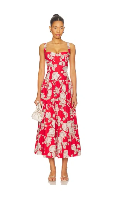 Cara Cara Santiago Tiered Midi Dress In Multi