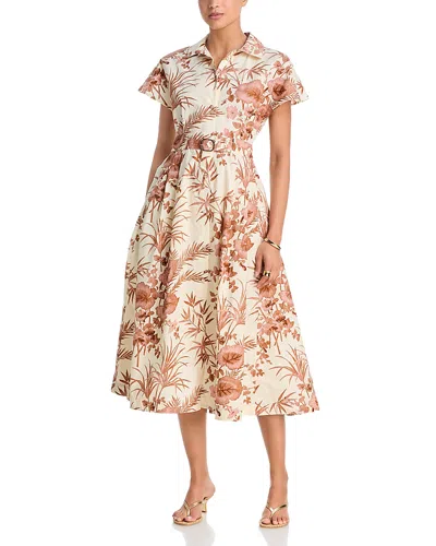 Cara Cara Sawyer Belted Midi Dress In Multi