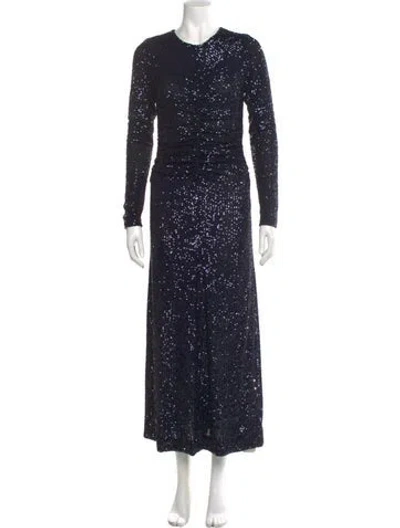 Pre-owned Cara Cara Sequin Long Dress In Blue