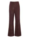 Cara Cara Sequined Straight Trousers In Brown