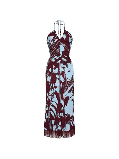 Cara Cara Shelter Island Floral-print Ruched-detailing Midi Dress In Multi