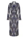 Cara Cara Shirley Midi Collar Button Front Dress In Blue