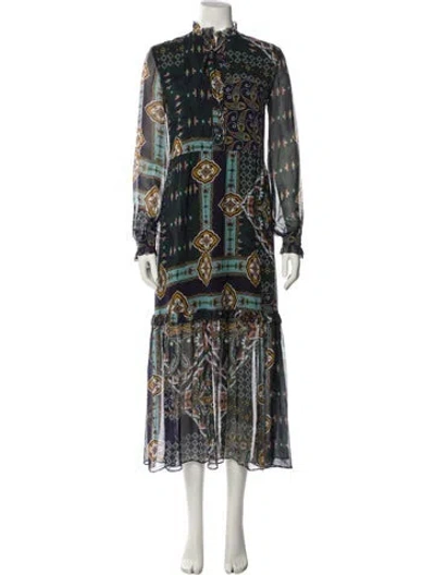 Pre-owned Cara Cara Silk Long Dress In Black