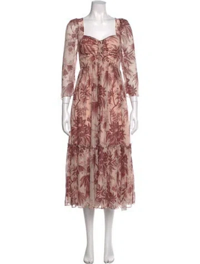 Pre-owned Cara Cara Silk Long Dress In Pink