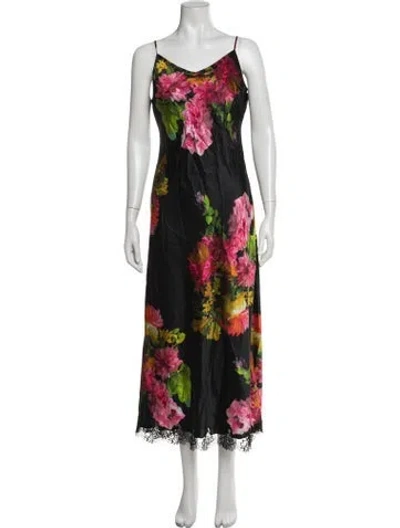 Pre-owned Cara Cara Silk Long Dress W/ Tags In Black