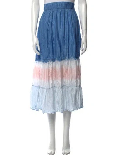 Pre-owned Cara Cara Silk Midi Length Skirt In Black