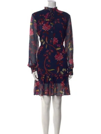 Pre-owned Cara Cara Silk Mini Dress In Blue