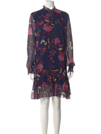 Pre-owned Cara Cara Silk Mini Dress In Blue