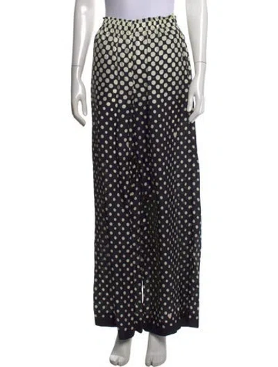 Pre-owned Cara Cara Silk Wide Leg Pants In Black