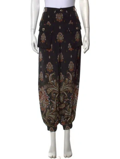 Pre-owned Cara Cara Silk Wide Leg Pants In Black