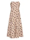 Cara Cara Spots-print Strapless Midi Day Dress In Neutral
