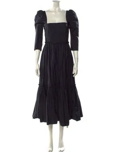 Pre-owned Cara Cara Square Neckline Long Dress In Black