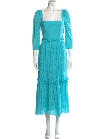 Pre-owned Cara Cara Square Neckline Long Dress W/ Tags In Blue