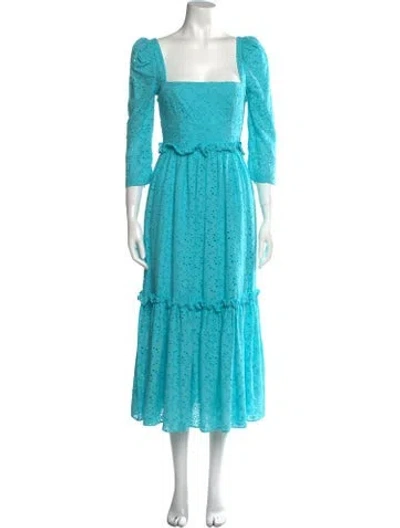Pre-owned Cara Cara Square Neckline Long Dress W/ Tags In Blue