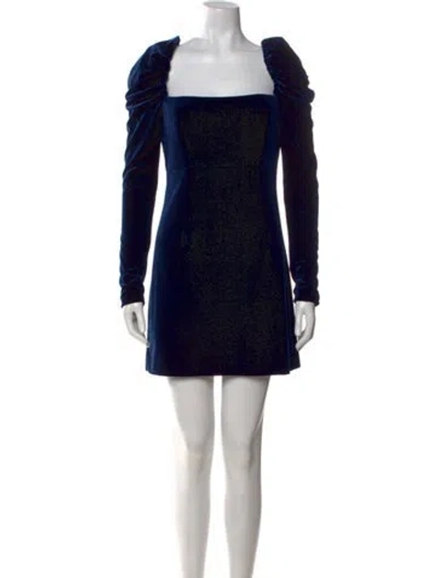 Pre-owned Cara Cara Square Neckline Mini Dress In Black