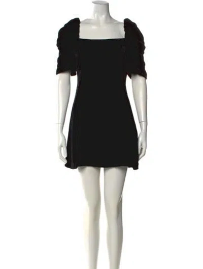 Pre-owned Cara Cara Square Neckline Mini Dress In Black