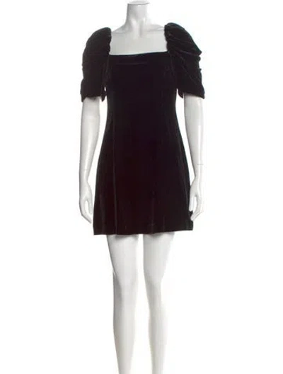 Pre-owned Cara Cara Square Neckline Mini Dress In Black