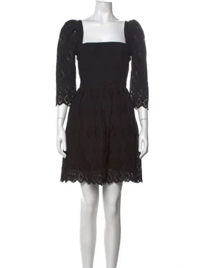 Pre-owned Cara Cara Square Neckline Mini Dress In Black