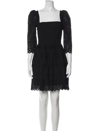 Pre-owned Cara Cara Square Neckline Mini Dress In Blue