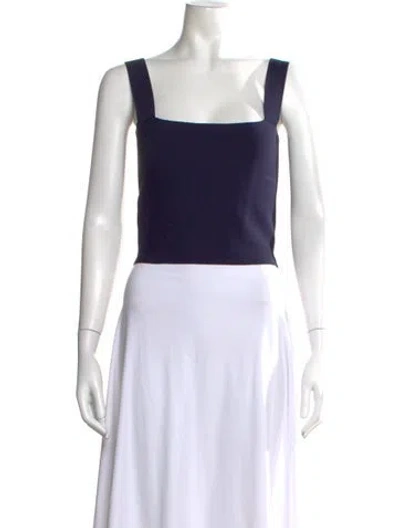 Pre-owned Cara Cara Square Neckline Sleeveless Crop Top In Blue