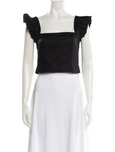 Pre-owned Cara Cara Square Neckline Sleeveless Crop Top In Gray