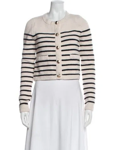 Pre-owned Cara Cara Striped Crew Neck Sweater In Neutral