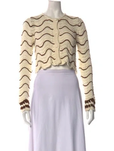 Pre-owned Cara Cara Striped Crew Neck Sweater In Neutrals