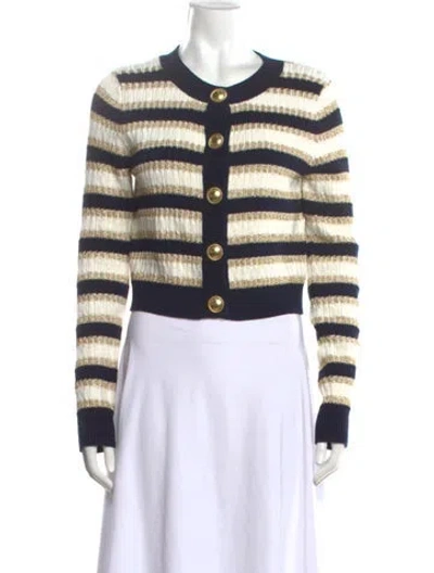 Pre-owned Cara Cara Striped Crew Neck Sweater W/ Tags In Blue