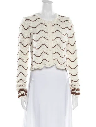 Pre-owned Cara Cara Striped Crew Neck Sweater W/ Tags In Neutrals