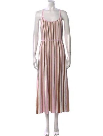 Pre-owned Cara Cara Striped Midi Length Dress In Pink