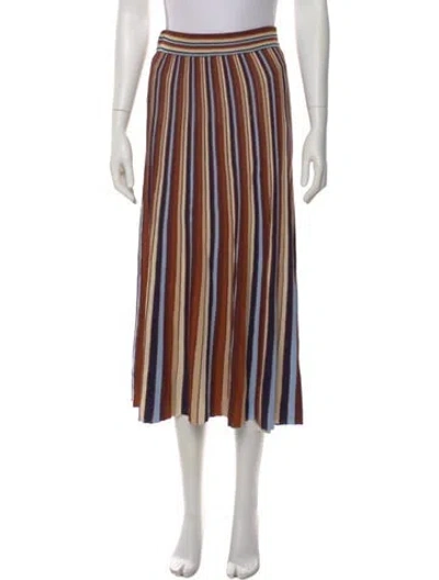 Pre-owned Cara Cara Striped Midi Length Skirt In Multi