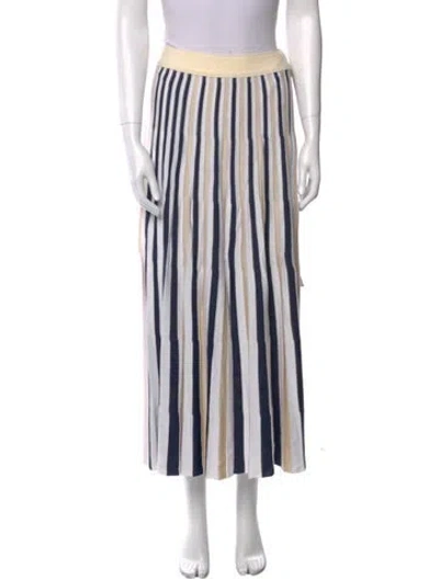 Pre-owned Cara Cara Striped Midi Length Skirt In Neutral