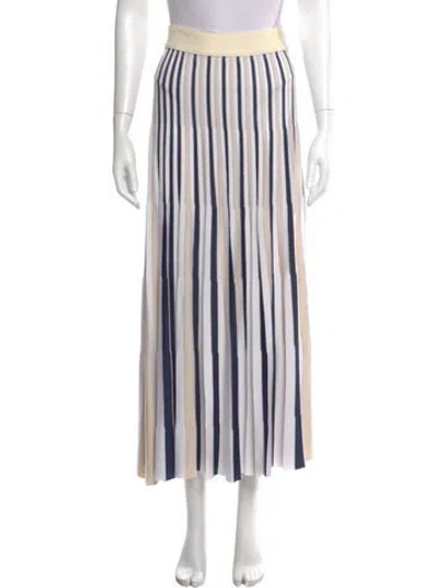 Pre-owned Cara Cara Striped Midi Length Skirt In Neutral