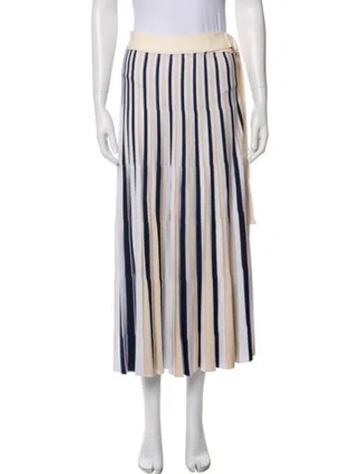 Pre-owned Cara Cara Striped Midi Length Skirt In Neutral
